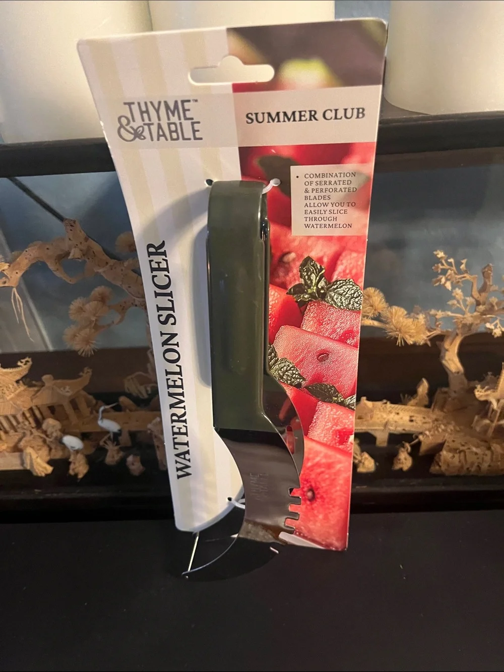 Green Watermelon Slicer - Curved Stainless Blade